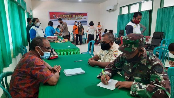 Jelang HUT TNI Ke-76, Kodim 1603/Sikka Gelar Kegiatan Donor Darah 