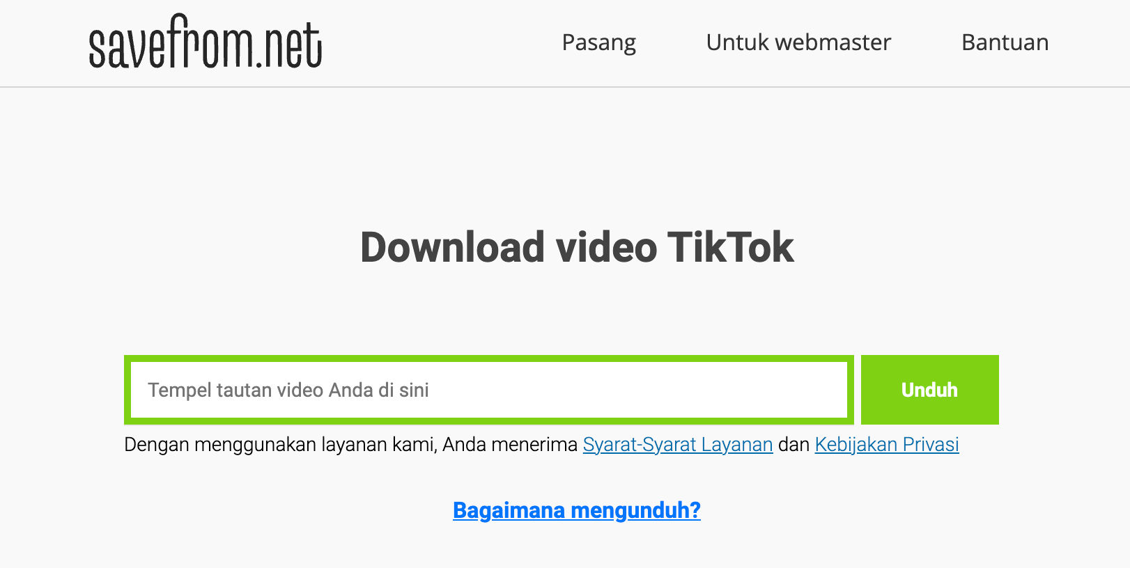 Download video TikTok pakai Savefrom