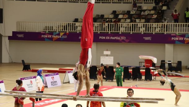 Lampung Raih Emas Ketiga pada Cabang Senam Ritmik Putra