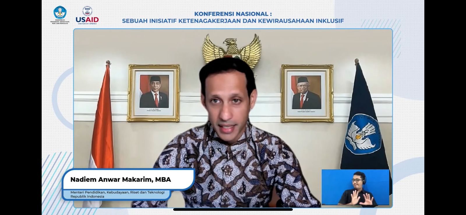 Menteri Pendidikan, Kebudayaan, Riset, dan Teknologi (Mendikbudristek), Nadiem Anwar Makarim 