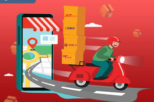 Ilustrasi jasa pengiriman logistik Anteraja, TIKI, JNE, J&T, Sicepat, Lion Parcel, POS Indonesia, yang makin moncer saat booming e-commerce. Ilustrasi: Deva Satria/TrenAsia