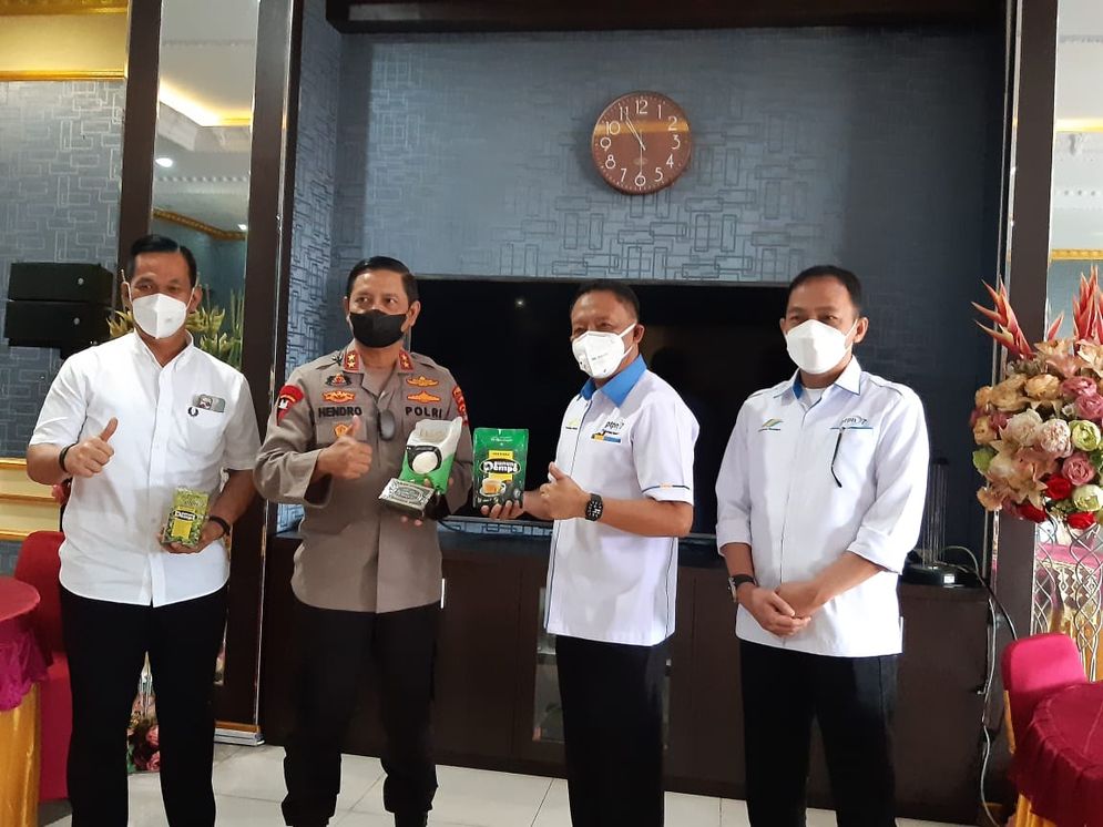 Direktur PTPN VII Ryanto Wisnuardhy menyampaikan langkah progresif korporasi kepada Kapolda Lampung Irjen. Pol. Hendro Sugiatno, Rabu (13/10/2021).