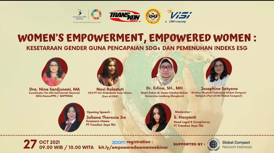 Tingkatkan Pemberdayaan Perempuan, Transkon Jaya webinar Isu Kesetaraan Gender 