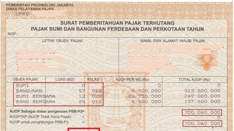 Lembaran kertas PBB. Di Kota Surabaya pembayaran bisa dilakukan di toko online