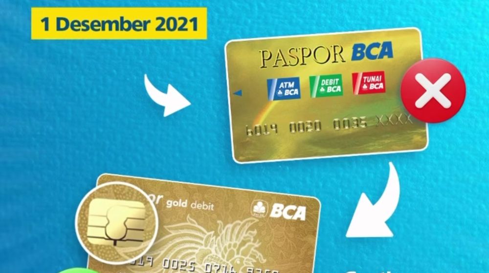 Para nasabah BCA harus segera mengganti kartu ATM magnetic stripe ke kartu ATM chip, maksimal pada 30 November 2021.