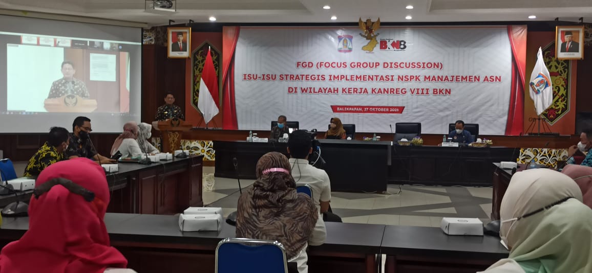 Focus Group Discussion (FGD) yang digelar Pemerintah Kota Balikpapan dengan Badan Kepegawaian Negara (BKN) di Aula Kantor Pemkot Balikpapan, Rabu (27/10/2021). 