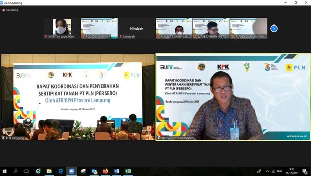 KPK Apresiasi ATR/BPN atas Penerbitan 957 Sertifikat Aset PLN di Lampung 
