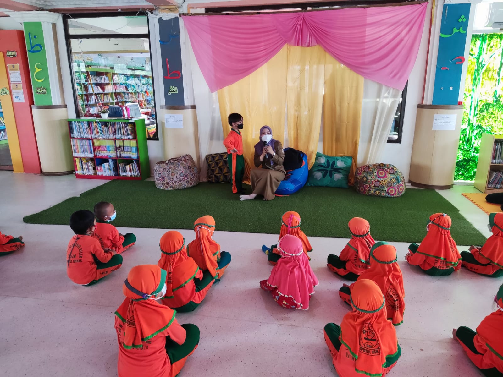 Anak didik TK/PAUD mulai mengunjungi fasilitas Kids Library Perpusda Palnam.
