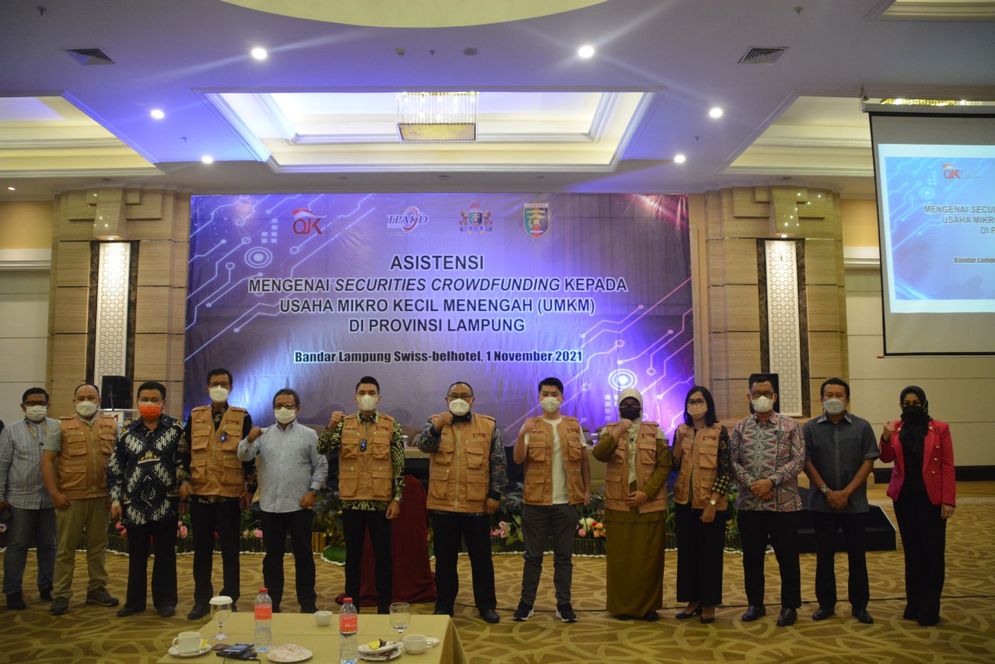 Asistensi OJK Lampung mengenai SCF kepada UMKM Provinsi Lampung di Swissbell Hotel Bandar Lampung, Senin (1/11/2021).