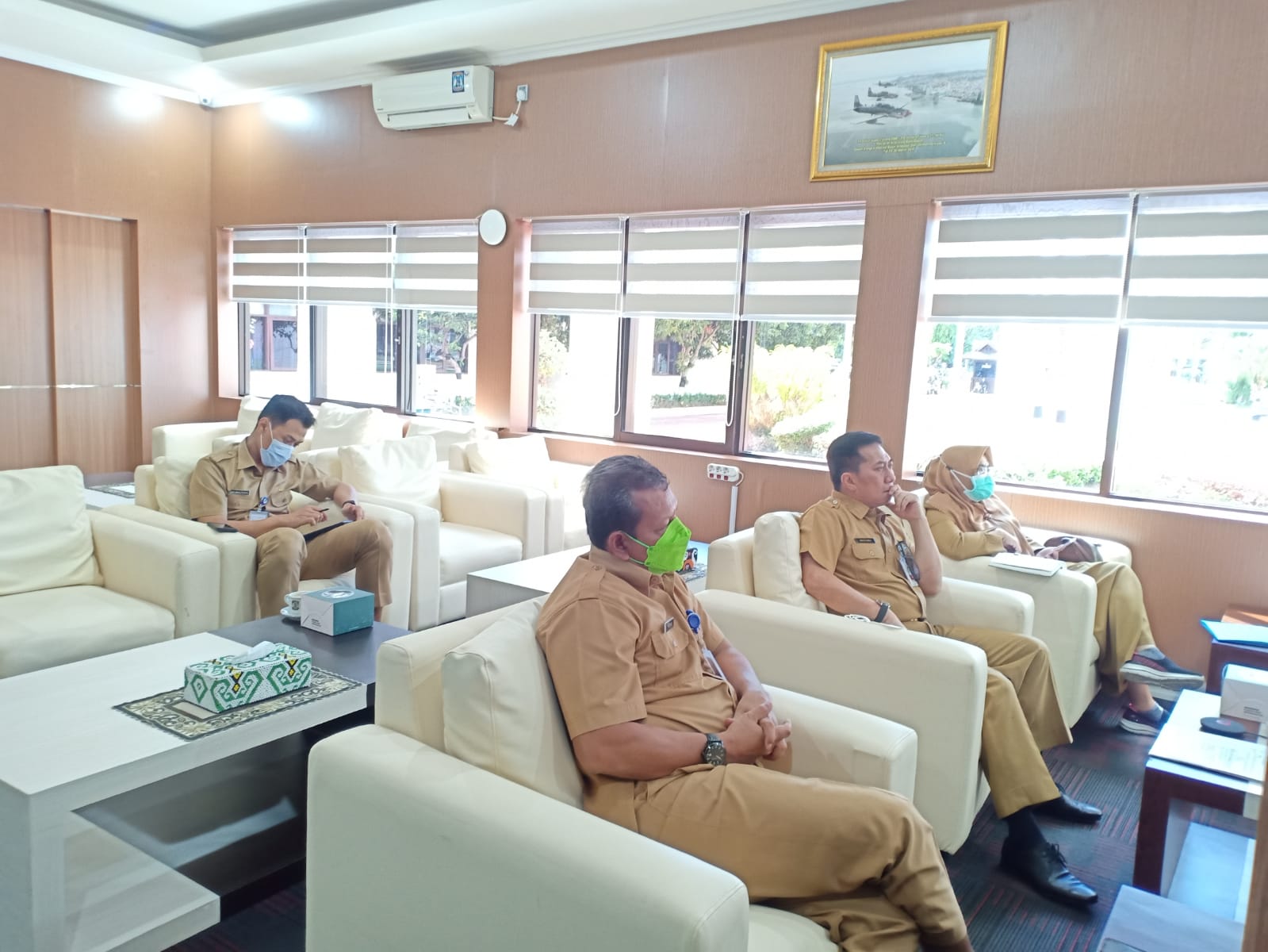 Sekretaris Daerah Pemkot Balikpapan Sayid MN Fadli video Conference Rapat Koordinasi Evaluasi Penyerahan Anggaran Daerah Tahun 2021, pada Senin pagi (22/11/2021)