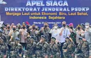 Apel Siaga Pengawasan Sumber Daya Kelautan dan Perikanan 2021 di Dermaga Pelabuhan Perikanan Samudera Kota Bitung. (Foto:Istimewa)