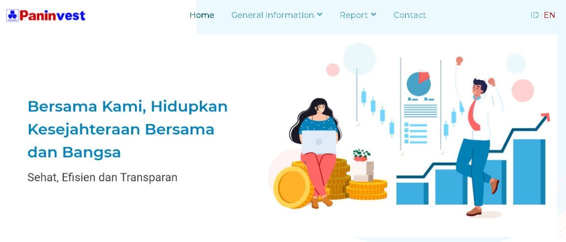 Halaman utama website Paninvest