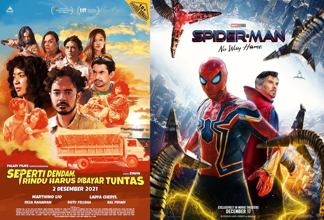 Film Seperti Dendam, Rindu Harus Dibayar Tuntas dan Spider-Man: No Way Home menjadi film laga paling ditunggu pada Desember 2021 ini. 