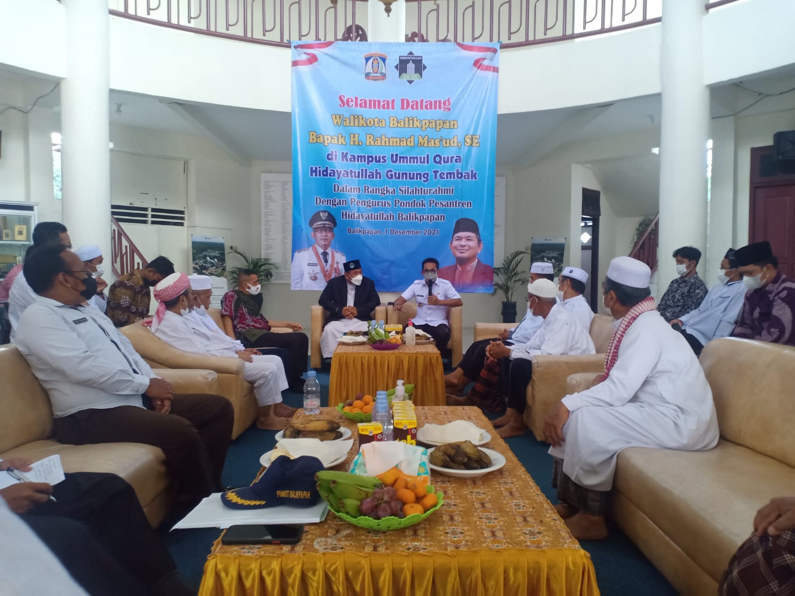 Wali Kota Balikpapan Rahmad Mas’ud silahturaminya dengan Pengurus Pondik Pesantren Hidayatullah Balikpapan, di Kampus Ummul Qura Hidayatullah Gunung Tembak, Rabu sore (1/12/2021).