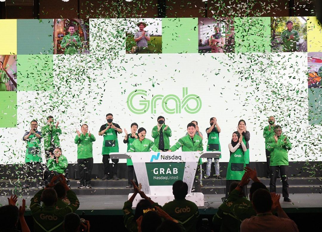 Prosesi IPO Grab Holdings di bursa saham Nasdaq Amerika Serikat / Twitter @Nasdaq