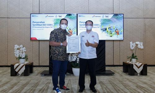 PT Perusahaan Gas Negara Tbk (PGN) sebagai Subholding Gas Pertamina berhasil mendapatkan sertifikat ISO 55001