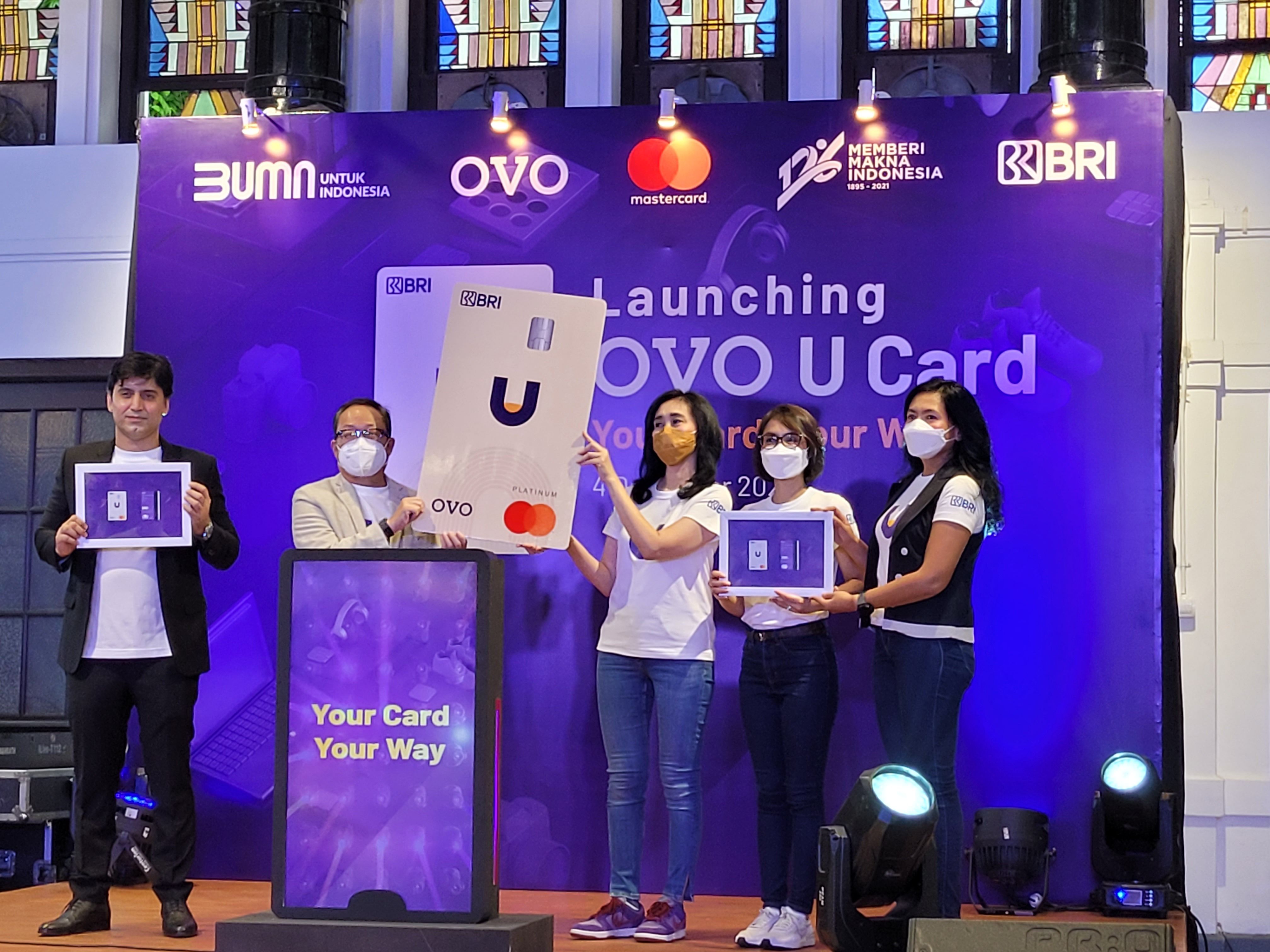 OVO dan BRI, pada tanggal 4 Desember 2021, OVO dan BRI resmi meluncurkan OVO U Card, kartu kredit yang dirancang guna menjawab kebutuhan generasi milenial dan digital natives