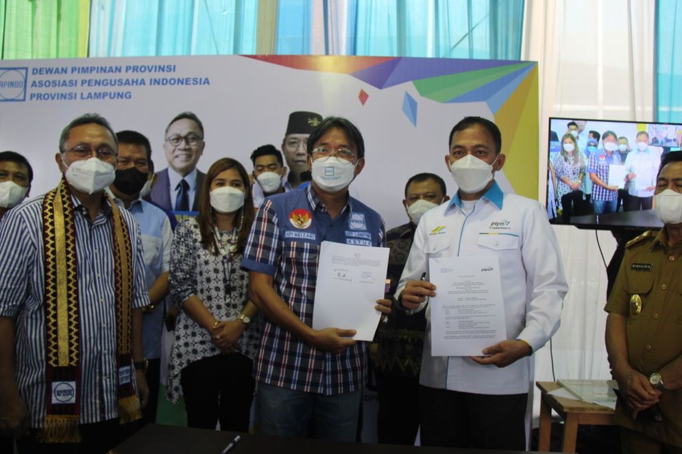 PTPN VII jalin nota kesepahaman dengan DPP Apindo Lampung dan beberapa BUMN dalam pengembangan SDM yang ada di Lampung.