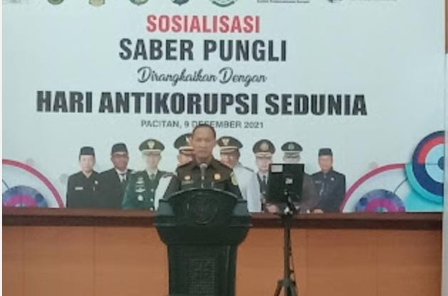 Kajari Pacitan Saat Sambutan Berkaitan dengan Tipikor