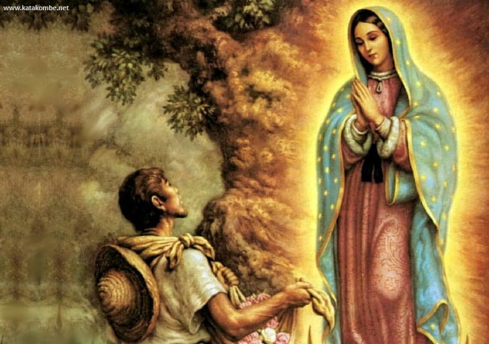 Ilustrasi Penampakan Bunda Mari di Guadalupe, Meksiko pada 12 Desember 1531.