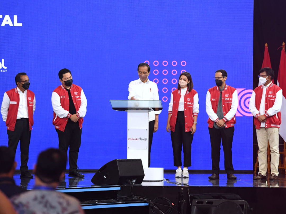 Presiden Joko Widodo meresmikan Gerakan Akselerasi Generasi Digital yang digelar di Jakarta Convention Center (JCC), Jakarta, pada Rabu, 15 Desember 2021.