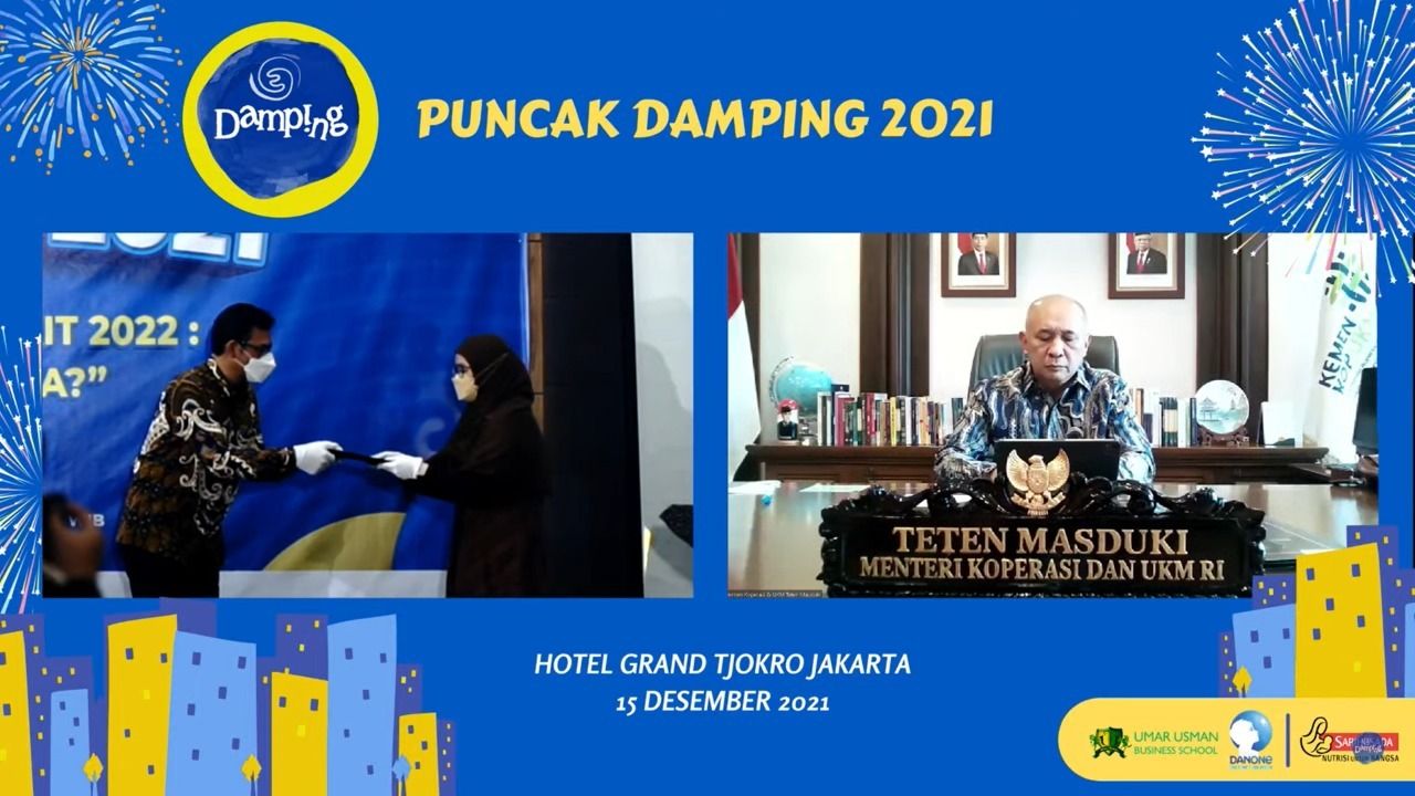 Pada rabu (13/12) hari ini, Danone Indonesia melalui PT Sarihusada Generasi Mahardhika (Sarihusada) bersama Kampus Bisnis Umar Usman menggelar acara Puncak Program Damping Indonesia 2021.