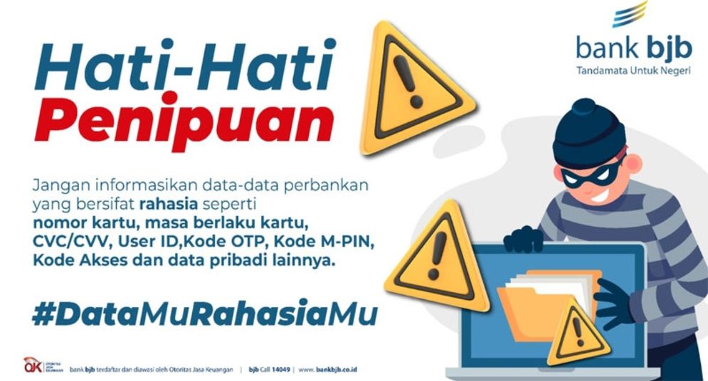 Edukasi bjb terhadap kemungkinan penyalahgunaan sistem online, yang mudah terjadi di era digitalisasi perbankan. 