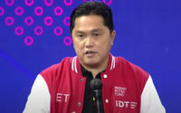 Menteri Badan Usaha Milik Negara (BUMN) Erick Thohir memberikan sambutan dalam acara Peresmian Gereka Akselerasi Generasi Digital, 15 Desember 2021.