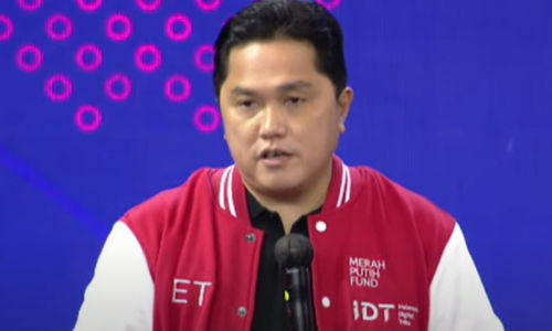 Menteri Badan Usaha Milik Negara (BUMN) Erick Thohir memberikan sambutan dalam acara Peresmian Gereka Akselerasi Generasi Digital, 15 Desember 2021.