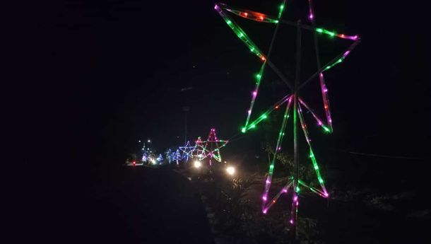 KBG Imaculata Satar Peot Borong Kompak Hiasi Jalan Raya dengan Lampu Natal