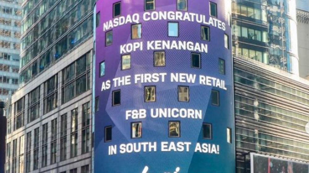 Jadi Unicorn F&B Pertama di ASEAN, Kopi Kenangan Mejeng di Billboard Nasdaq.jpg
