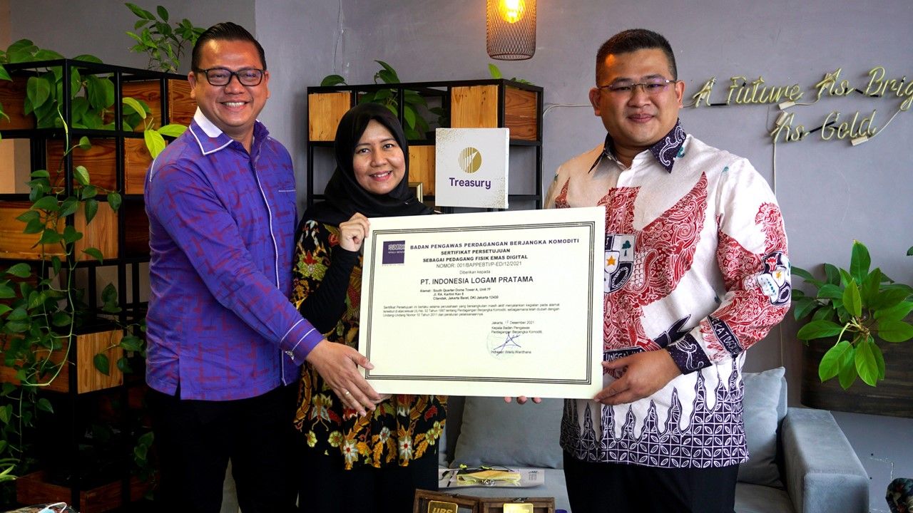 PT Indonesia Logam Pratama, pemegang merek dagang platform investasi Emas Digital Treasury, hari ini mengumumkan secara resmi telah terdaftar di Badan Pengawas Perdagangan Berjangka Komoditi (BAPPEBTI) dengan lisensi bernomor 001/BAPPEBTI/P ED/12/2021.