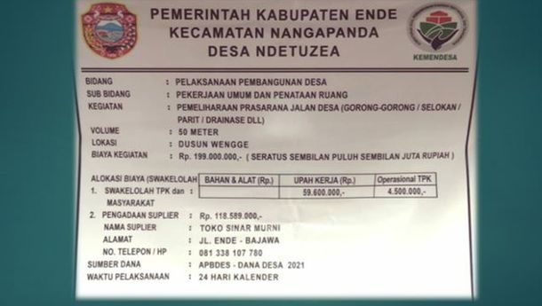 Diduga Tilep Dana Desa, Masyarakat Minta Jaksa Turun Periksa Kades Ndetuzea, Nangapanda, Kabupaten Ende