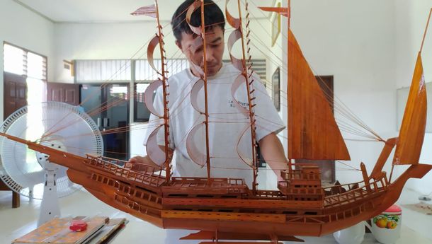 Asah Bakat di Balik Jeruji, Warga Binaan Lapas Narkotika Ini Terampil Membuat Miniatur Perahu