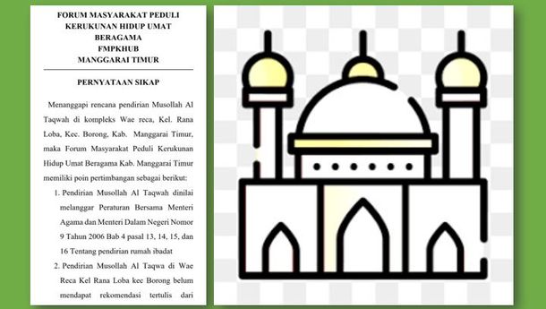 FMPKHUB Matim Desak Pemkab Matim Hentikan Pembangunan Mushola Al-Taqwa Wae Reca,  Borong