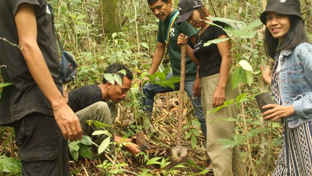 AJO Matim Warnai HPN dengan Tanam Pohon Ara di  Area Sekitar Mata Air 'Wae Komba' 