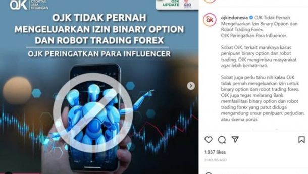 OJK Tegaskan Tak Terbitkan Izin Binary Option dan Robot Trading