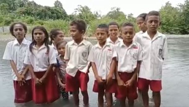Viral, Video Anak SDI Niosanggo Minta Presiden Jokowi Bangun Jembatan di Desa Mereka
