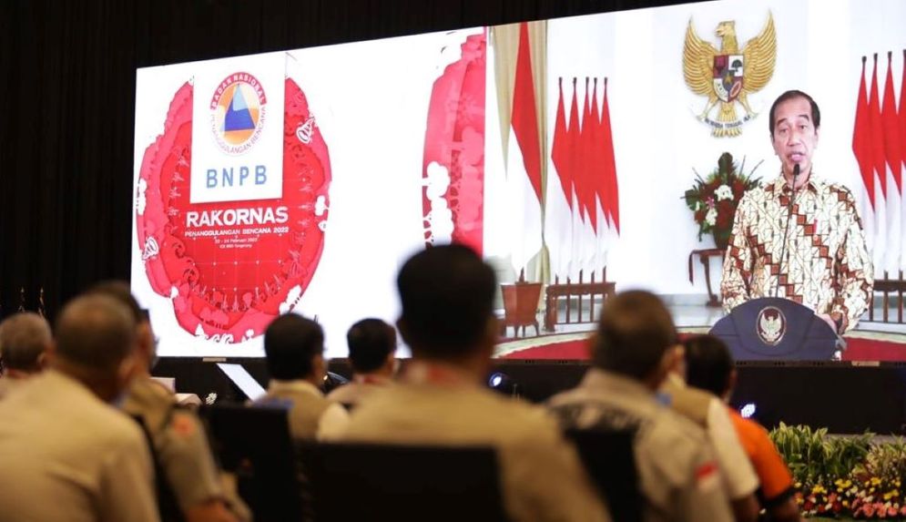 Presiden Jokowi membuka Rakornas PB di Istana Bogor