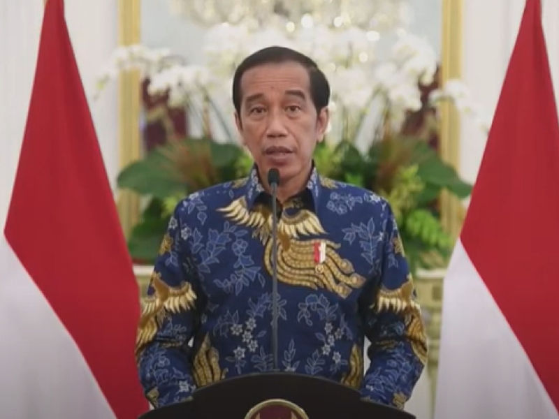 Presiden Joko Widodo memberikan sambutan dalam acara Beranda Nusantara 'Menunju Ibu Kota Negara Baru', Rabu, 23 Februari 2022.
