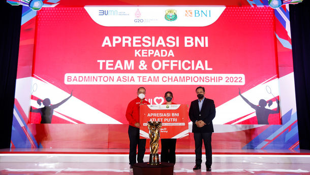 Apresiasi Kemenangan BATC 2022,  BNI Beri Tabungan ke Atlet, Pelatih dan Offcial