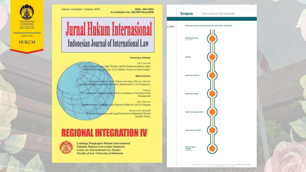 Jurnal Fakultas Hukum Universitas Indonesia Berhasil Terindeks Scopus