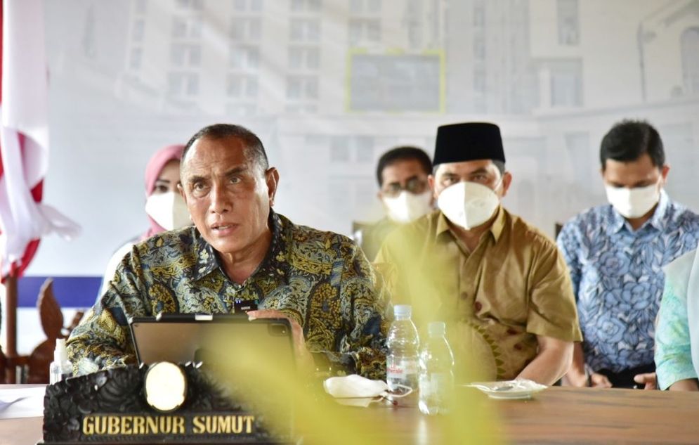 Gubernur Sumut Edy Rahmayadi rakor pembahasan perkembangan kasus Covid-19 dan evaluasi PPKM untuk luar Jawa dan Bali 