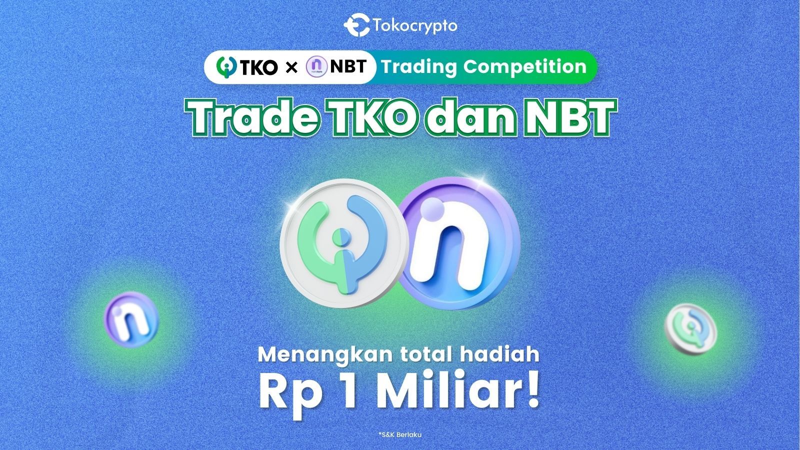 NanoByte listing di Tokocrypto, total hadiah sebesar Rp1 miliar disediakan untuk kompetisi trading. Sumber: Tokocrypto. 