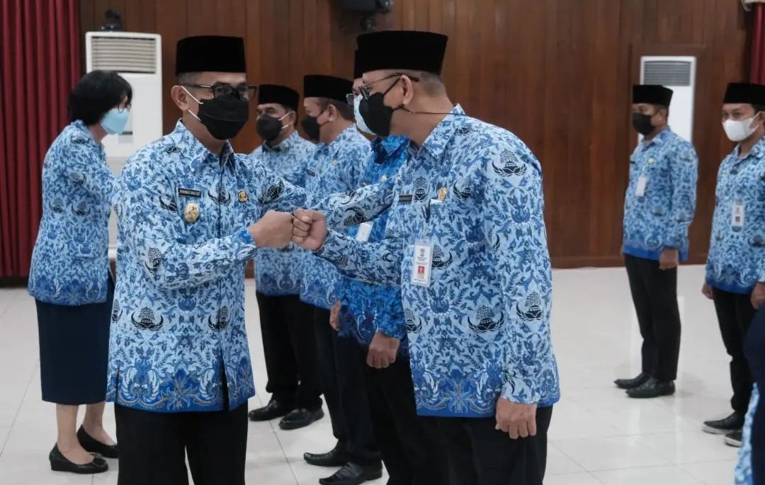 Pelantikan Pejabat Pratama dan Administrator di Aula Kantor Wali Kota Balikpapan, Jumat (11/3/2022) 