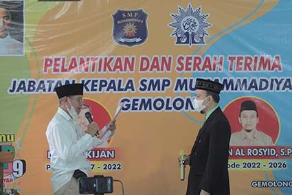 SMP Muhammadiyah 9 Gemolong Sragen Lantik Kepala Sekolah Baru