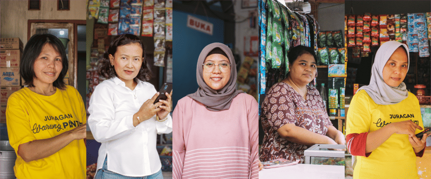 Warung Pintar membantu meningkatkan kontribusi pengusaha warung perempuan terhadap ekonomi keluarga melalui teknologi yang Inklusif.

