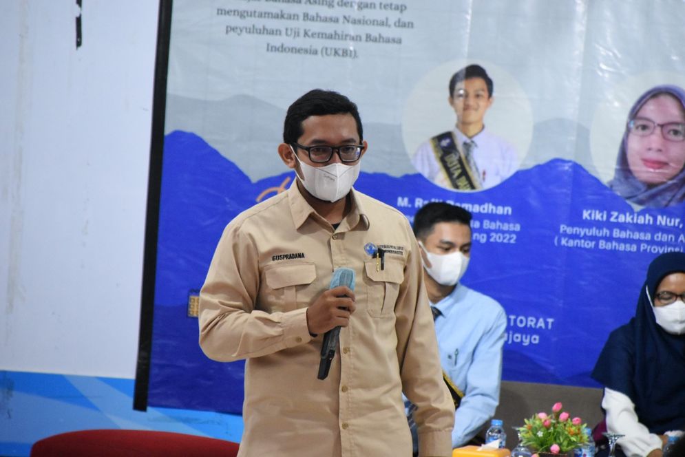 UKM Bahasa IIB Darmajaya bersama Kantor Bahasa Provinsi Lampung Gelar Seminar Bahasa Indonesia di Aula Lantai 3 Gedung Alfian Husin pada Senin, 28 Maret 2022.