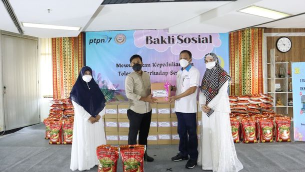 Jelang Ramadan IKBI PTPN VII Bagikan 250 Paket Sembako
