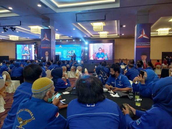 Pembukaan Muscab Demokrat se- Kalimantan Timur di Kota Balikpapan, Kamis (31/3/2022). Demokrat membidik kaum milenial. 